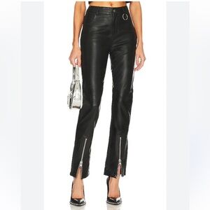 DEADWOOD Phoenix Zip Leather Pants Black Jeans skinny high rise XS 34 4